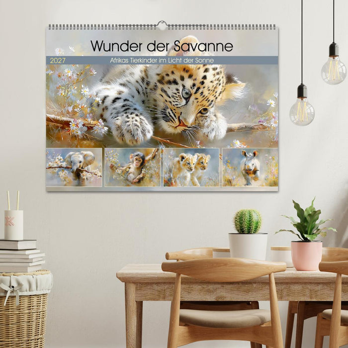 Wunder der Savanne. Afrikas Tierkinder im Licht der Sonne (CALVENDO Wandkalender 2027)