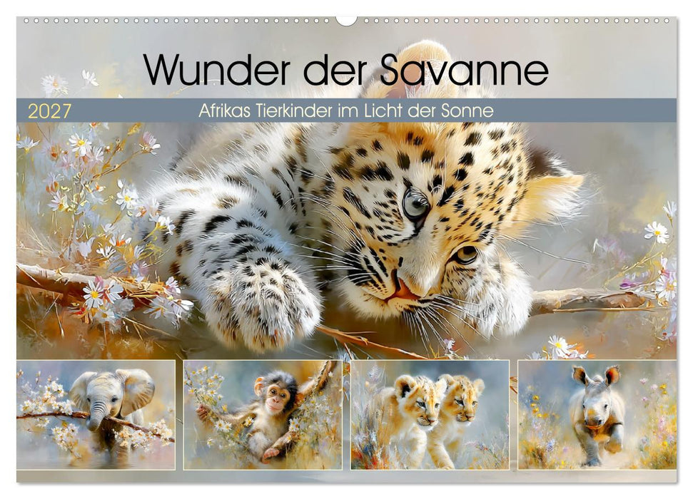 Wunder der Savanne. Afrikas Tierkinder im Licht der Sonne (CALVENDO Wandkalender 2027)