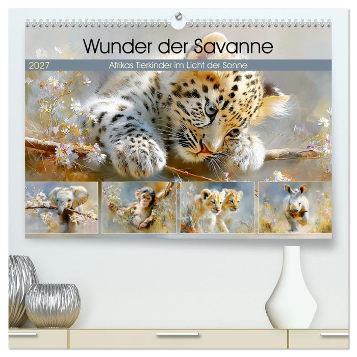Wunder der Savanne. Afrikas Tierkinder im Licht der Sonne (CALVENDO Premium Wandkalender 2027)