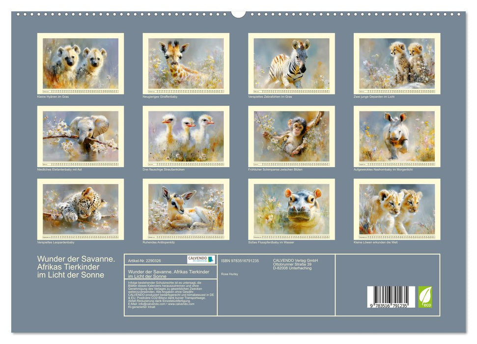 Wunder der Savanne. Afrikas Tierkinder im Licht der Sonne (CALVENDO Premium Wandkalender 2027)