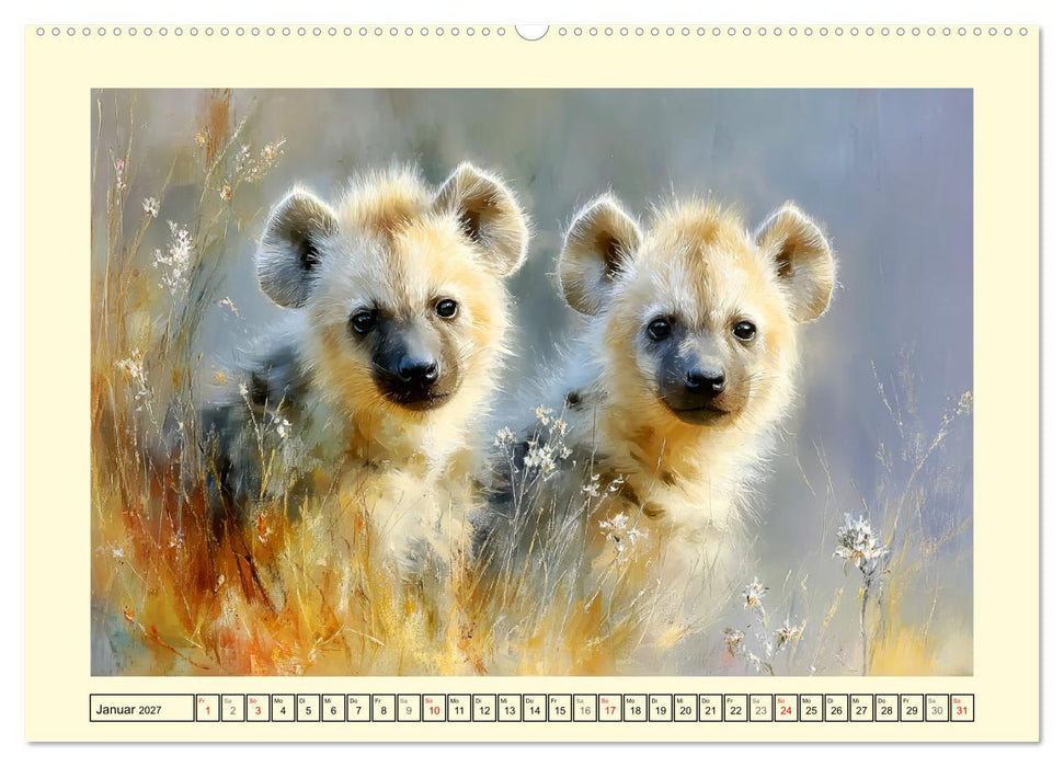 Wunder der Savanne. Afrikas Tierkinder im Licht der Sonne (CALVENDO Premium Wandkalender 2027)