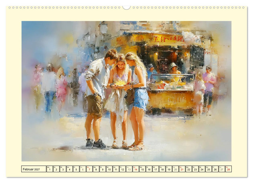 Urbanes Leben. Buntes Sommertreiben in der Stadt (CALVENDO Wandkalender 2027)