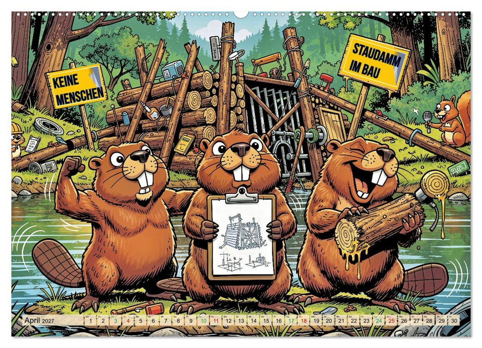 Lustige Biber - Comic (CALVENDO Wandkalender 2027)