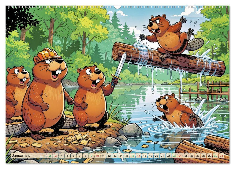 Lustige Biber - Comic (CALVENDO Premium Wandkalender 2027)