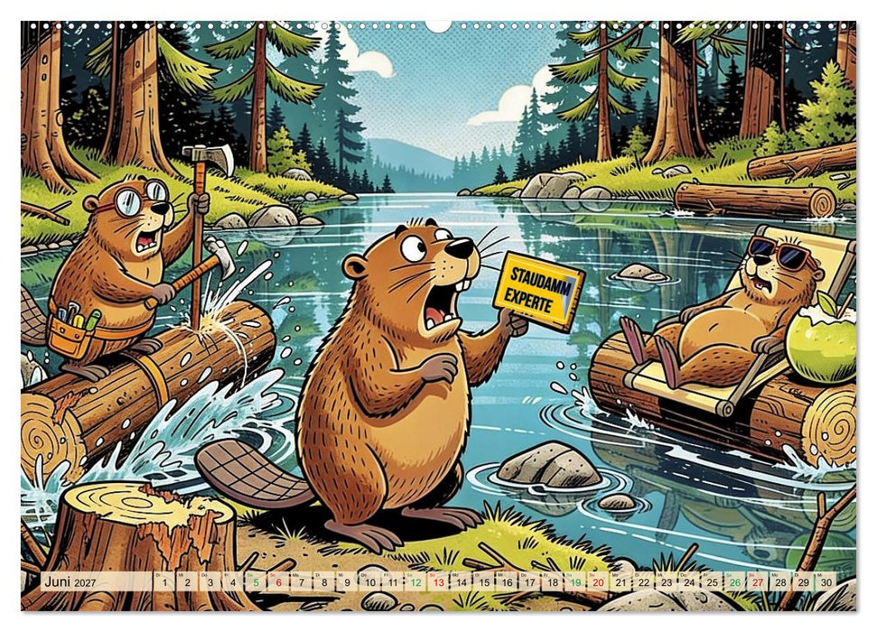 Lustige Biber - Comic (CALVENDO Premium Wandkalender 2027)