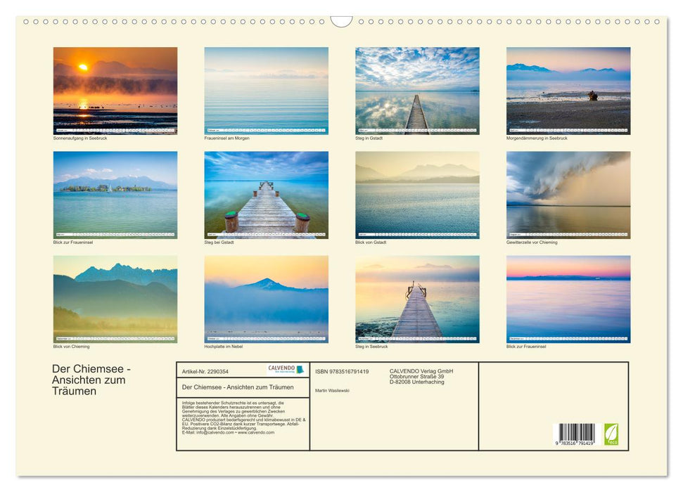 Der Chiemsee - Ansichten zum Träumen (CALVENDO Wandkalender 2027)