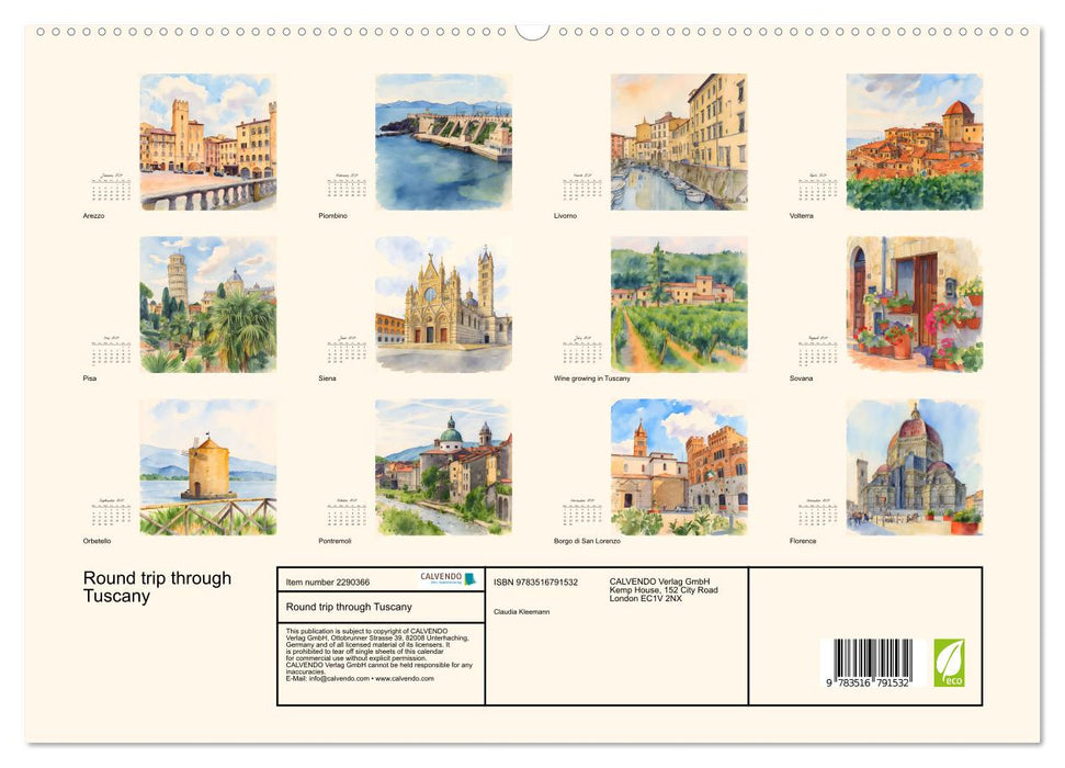 Round trip through Tuscany (CALVENDO Premium-Calendar 2027)