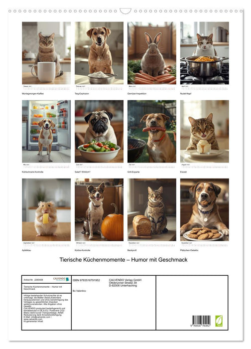 Tierische Küchenmomente – Humor mit Geschmack (CALVENDO Wandkalender 2027)