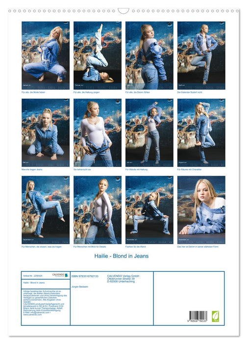 Hailie - Blond in Jeans (CALVENDO Wandkalender 2027)