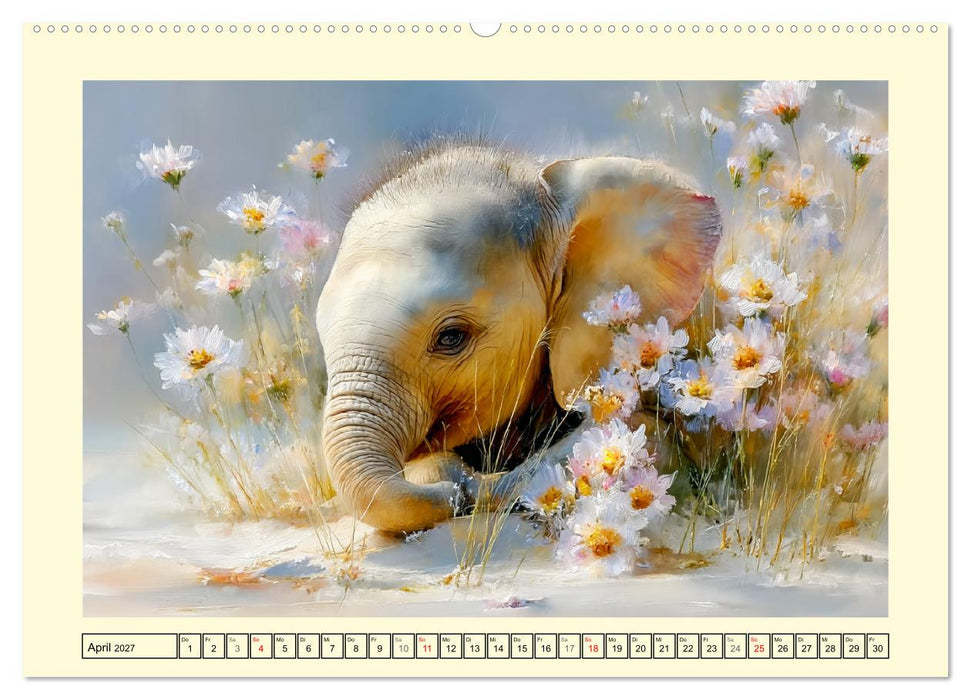 Sommerträume. Elefantenkinder am Meer (CALVENDO Wandkalender 2027)