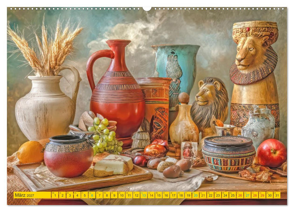 Afrikanische Stillleben - Der afrikanischen Kunst nachempfunden (CALVENDO Wandkalender 2027)