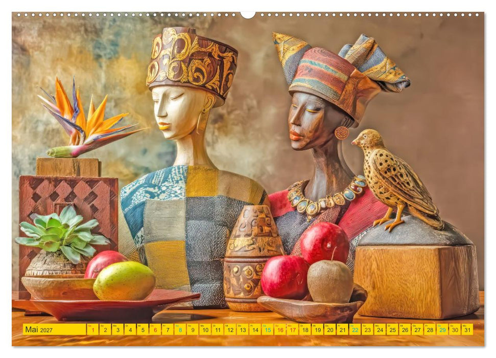 Afrikanische Stillleben - Der afrikanischen Kunst nachempfunden (CALVENDO Wandkalender 2027)