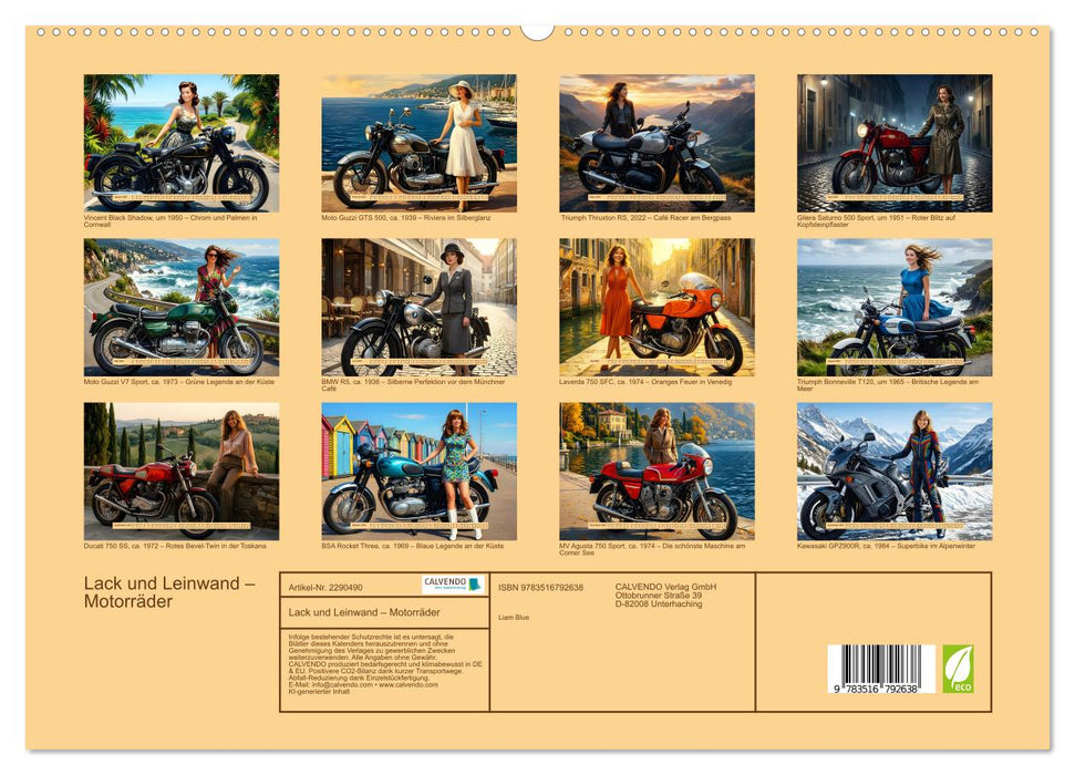 Lack und Leinwand – Motorräder (CALVENDO Premium Wandkalender 2027)
