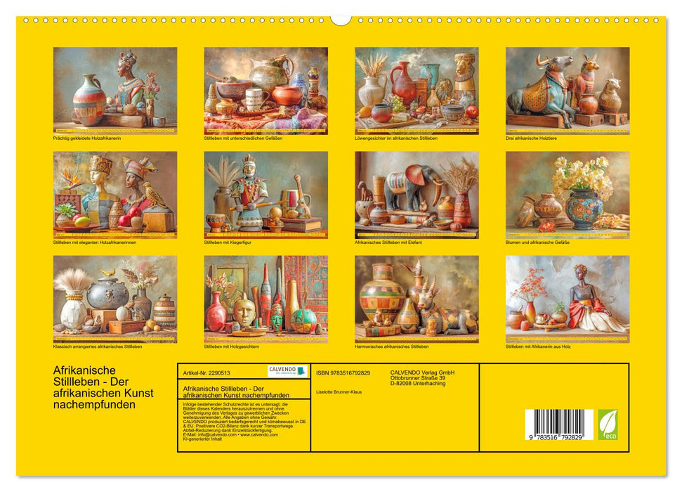 Afrikanische Stillleben - Der afrikanischen Kunst nachempfunden (CALVENDO Premium Wandkalender 2027)