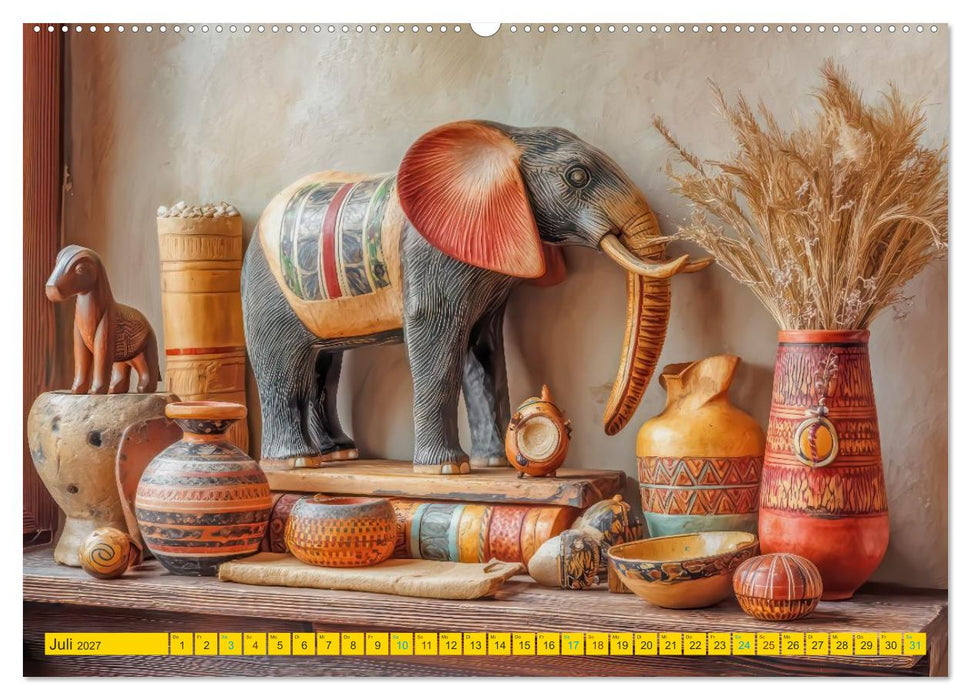 Afrikanische Stillleben - Der afrikanischen Kunst nachempfunden (CALVENDO Premium Wandkalender 2027)