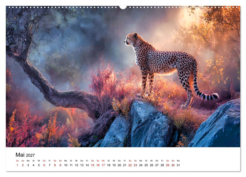 Eleganz und Instinkt - die beeindruckende Welt der Geparden (CALVENDO Premium Wandkalender 2027)