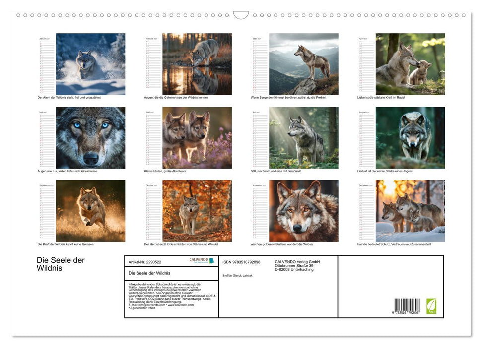 Die Seele der Wildnis (CALVENDO Wandkalender 2027)