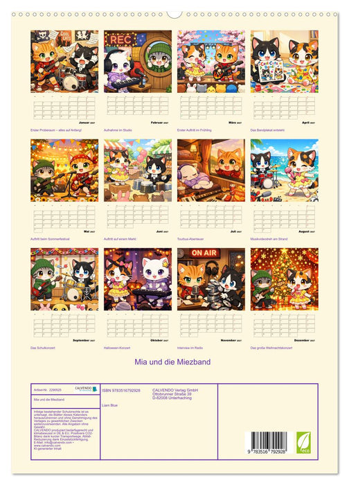 Mia und die Miezband (CALVENDO Premium Wandkalender 2027)