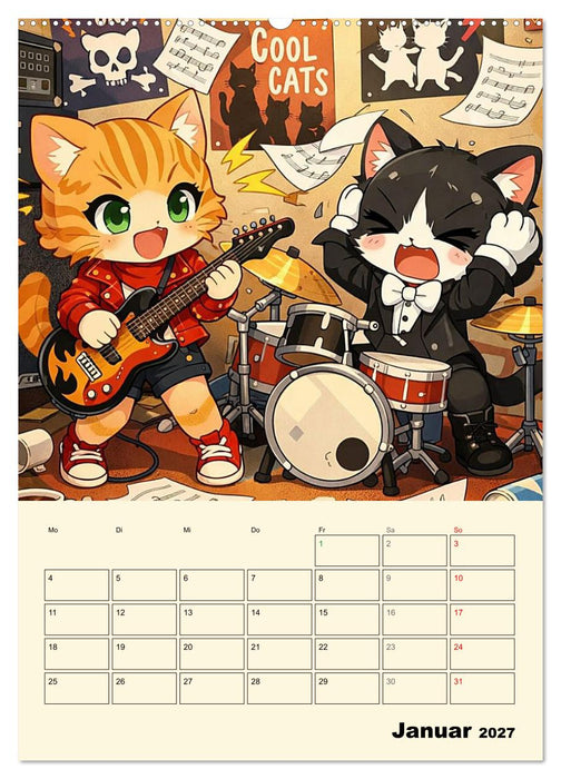 Mia und die Miezband (CALVENDO Premium Wandkalender 2027)