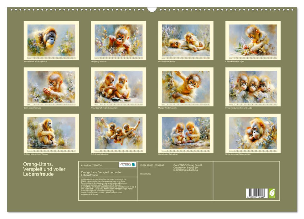 Orang-Utans. Verspielt und voller Lebensfreude (CALVENDO Wandkalender 2027)