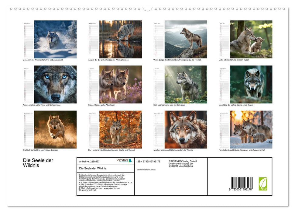 Die Seele der Wildnis (CALVENDO Premium Wandkalender 2027)