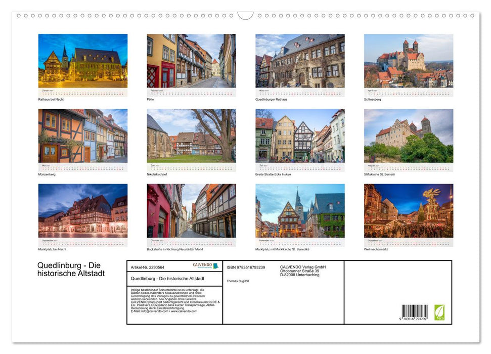 Quedlinburg - Die historische Altstadt (CALVENDO Wandkalender 2027)