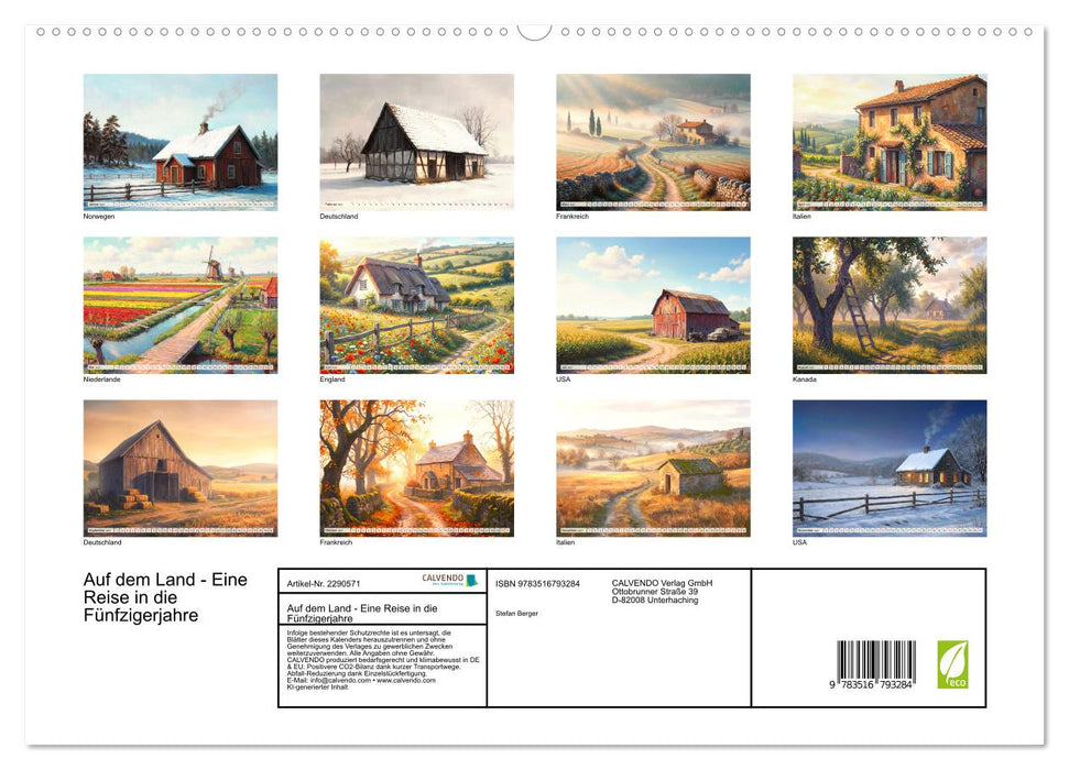 Auf dem Land - Eine Reise in die Fünfzigerjahre (CALVENDO Premium Wandkalender 2027)