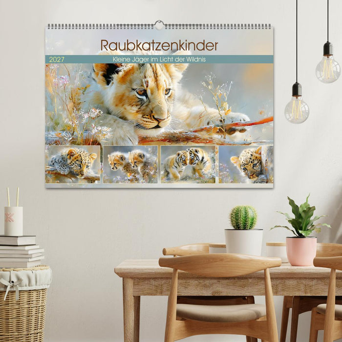 Raubkatzenkinder. Kleine Jäger im Licht der Wildnis (CALVENDO Wandkalender 2027)