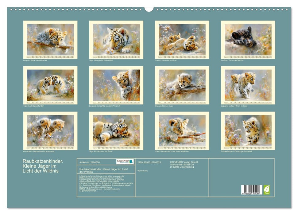 Raubkatzenkinder. Kleine Jäger im Licht der Wildnis (CALVENDO Wandkalender 2027)