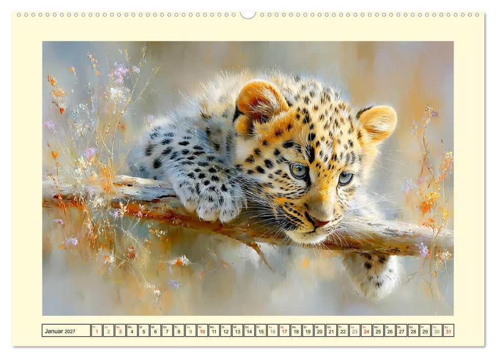 Raubkatzenkinder. Kleine Jäger im Licht der Wildnis (CALVENDO Wandkalender 2027)