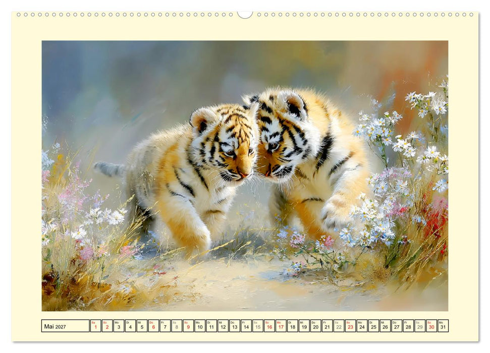 Raubkatzenkinder. Kleine Jäger im Licht der Wildnis (CALVENDO Wandkalender 2027)
