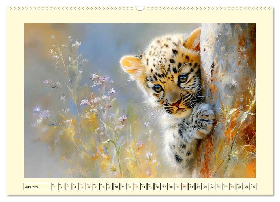 Raubkatzenkinder. Kleine Jäger im Licht der Wildnis (CALVENDO Wandkalender 2027)