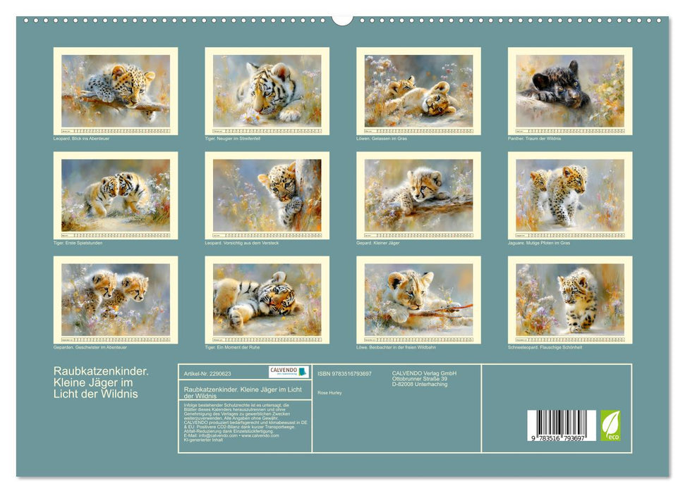 Raubkatzenkinder. Kleine Jäger im Licht der Wildnis (CALVENDO Premium Wandkalender 2027)