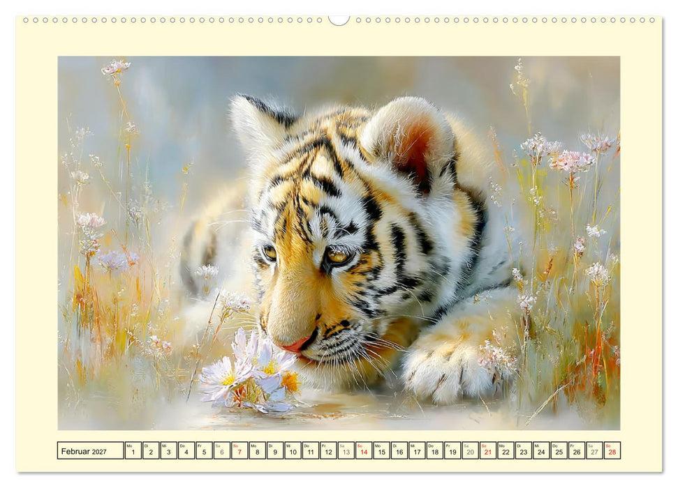 Raubkatzenkinder. Kleine Jäger im Licht der Wildnis (CALVENDO Premium Wandkalender 2027)