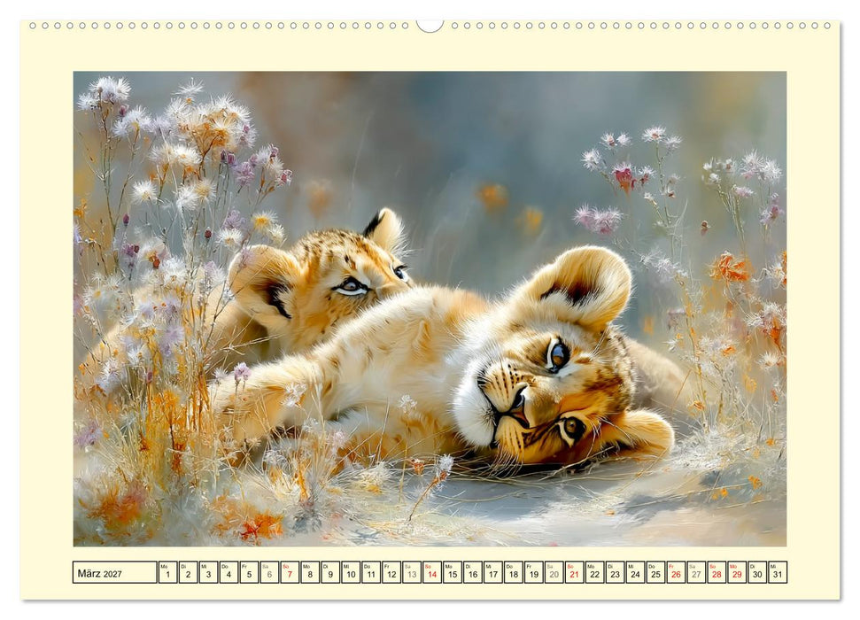 Raubkatzenkinder. Kleine Jäger im Licht der Wildnis (CALVENDO Premium Wandkalender 2027)