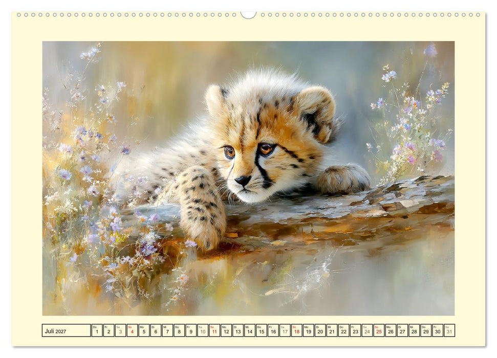 Raubkatzenkinder. Kleine Jäger im Licht der Wildnis (CALVENDO Premium Wandkalender 2027)