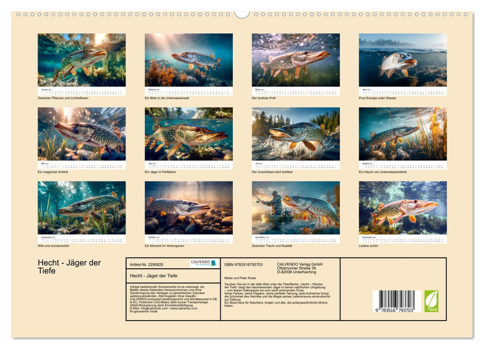 Hecht - Jäger der Tiefe (CALVENDO Premium Wandkalender 2027)