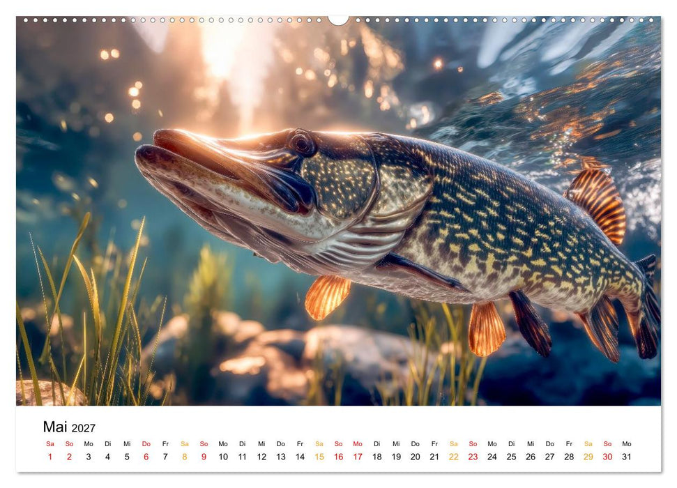 Hecht - Jäger der Tiefe (CALVENDO Premium Wandkalender 2027)