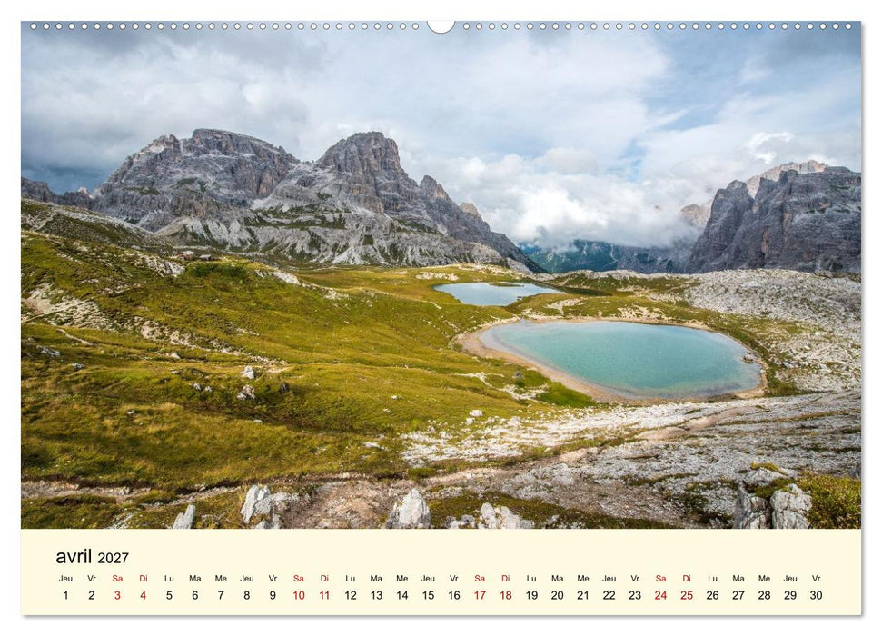 Un voyage dans les Dolomites (CALVENDO Calendrier mensuel 2027)