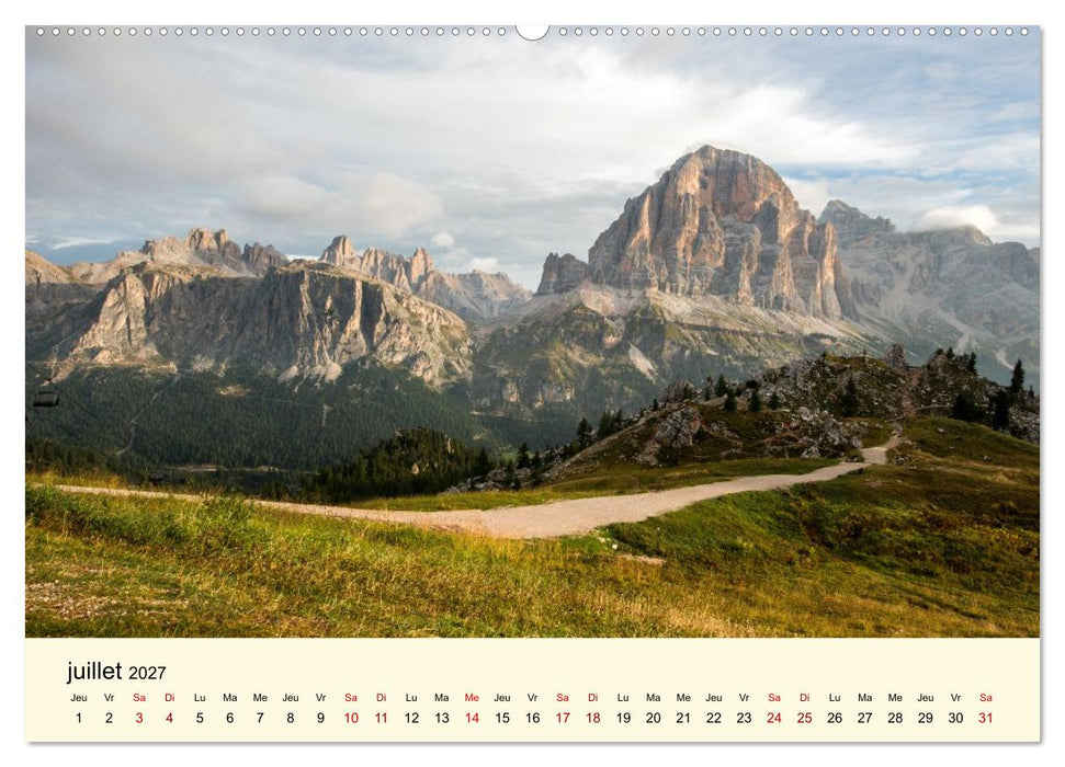 Un voyage dans les Dolomites (CALVENDO Calendrier supérieur 2027)