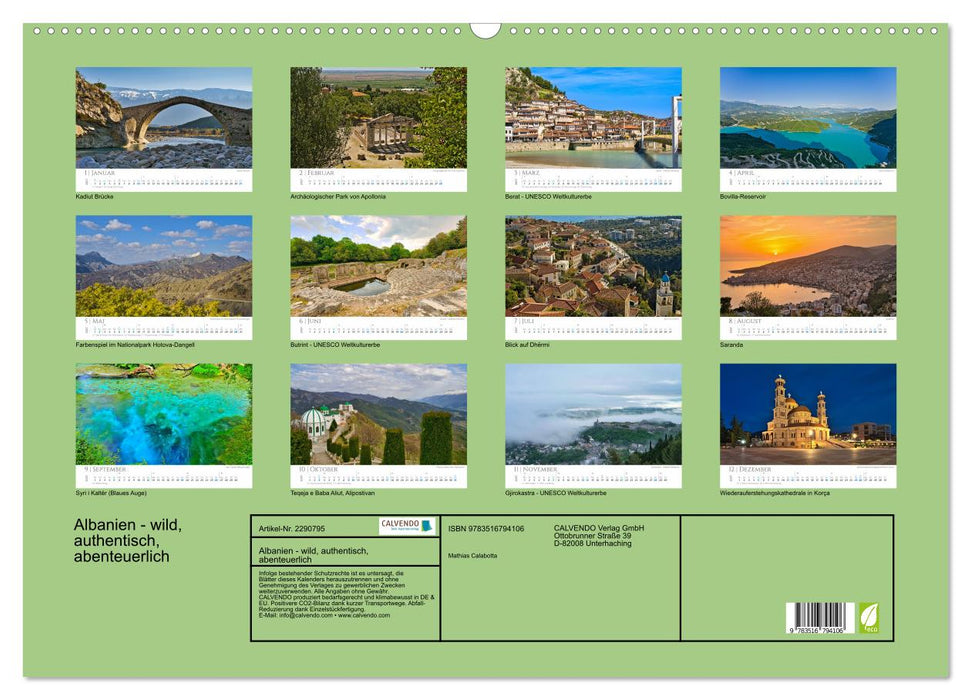 Albanien - wild, authentisch, abenteuerlich (CALVENDO Wandkalender 2027)