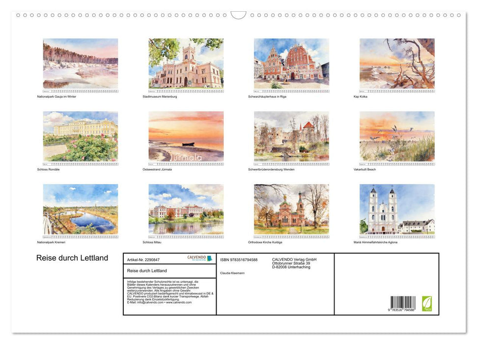 Reise durch Lettland (CALVENDO Wandkalender 2027)