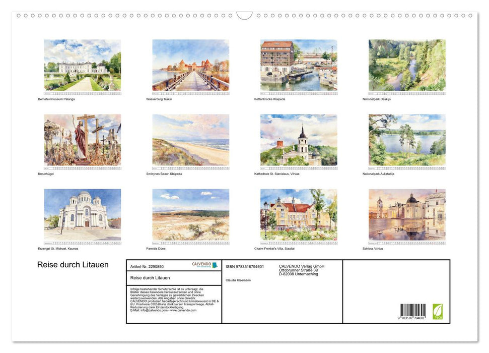 Reise durch Litauen (CALVENDO Wandkalender 2027)
