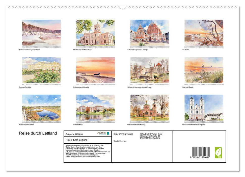 Reise durch Lettland (CALVENDO Premium Wandkalender 2027)