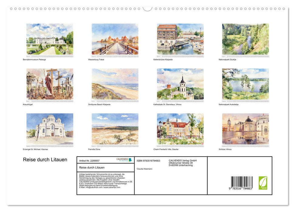 Reise durch Litauen (CALVENDO Premium Wandkalender 2027)
