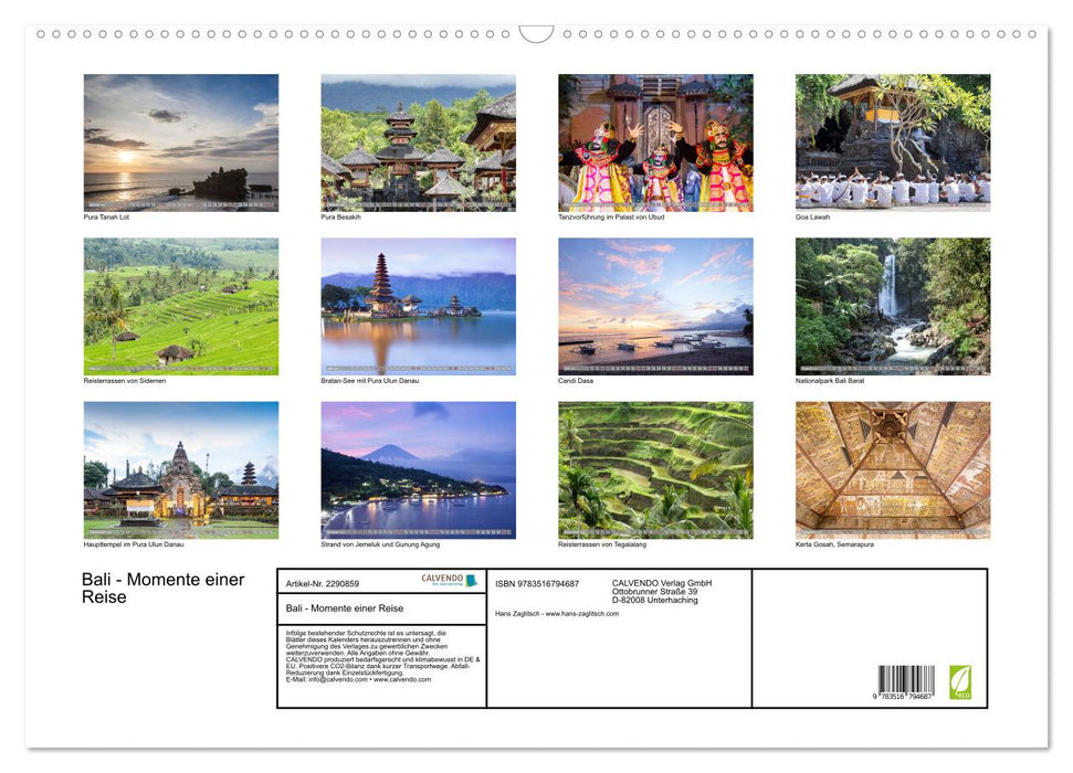 Bali - Momente einer Reise (CALVENDO Wandkalender 2027)