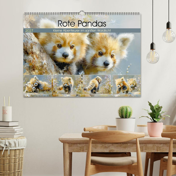 Rote Pandas. Kleine Abenteurer im sanften Waldlicht (CALVENDO Wandkalender 2027)