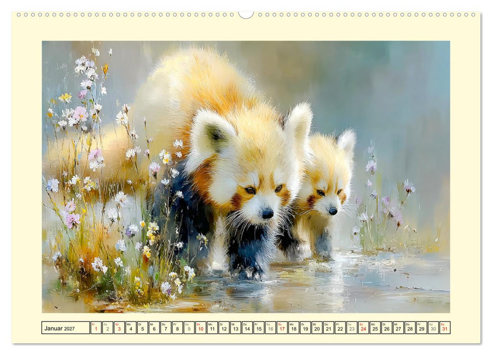 Rote Pandas. Kleine Abenteurer im sanften Waldlicht (CALVENDO Premium Wandkalender 2027)