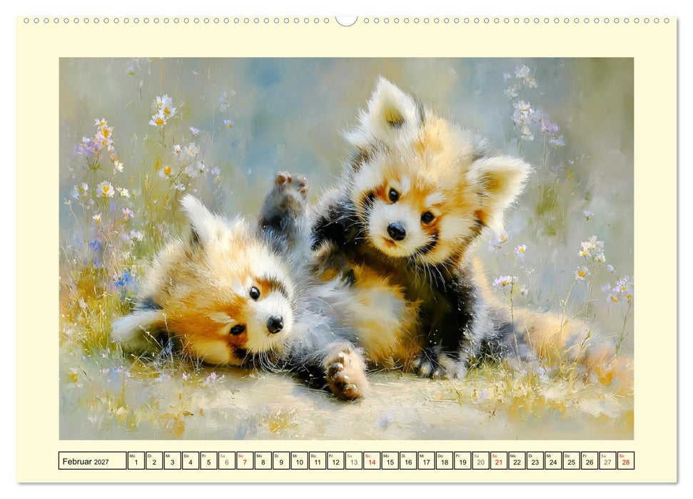 Rote Pandas. Kleine Abenteurer im sanften Waldlicht (CALVENDO Premium Wandkalender 2027)