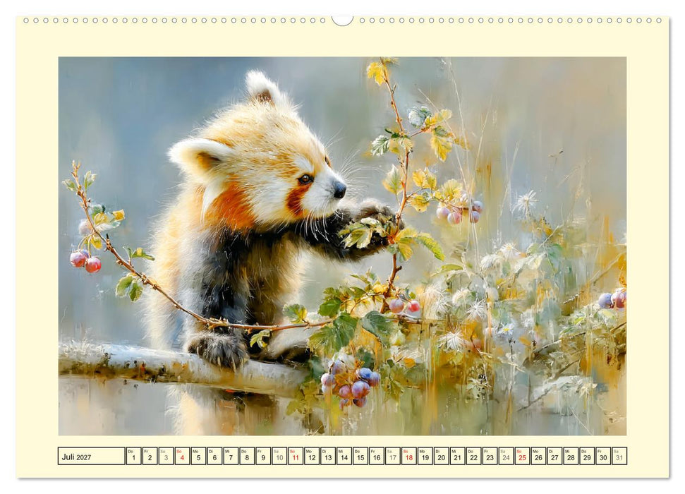 Rote Pandas. Kleine Abenteurer im sanften Waldlicht (CALVENDO Premium Wandkalender 2027)